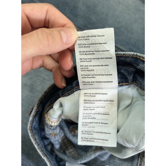 Weekday Rail Blue Denim Women’s Mid Loose Jeans Size 27/30 Actual 28x29 Straight - Picture 5 of 7